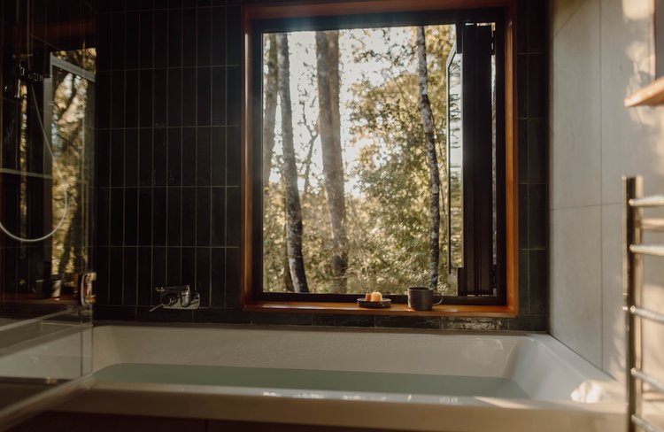 Deep bath for luxury bathing.