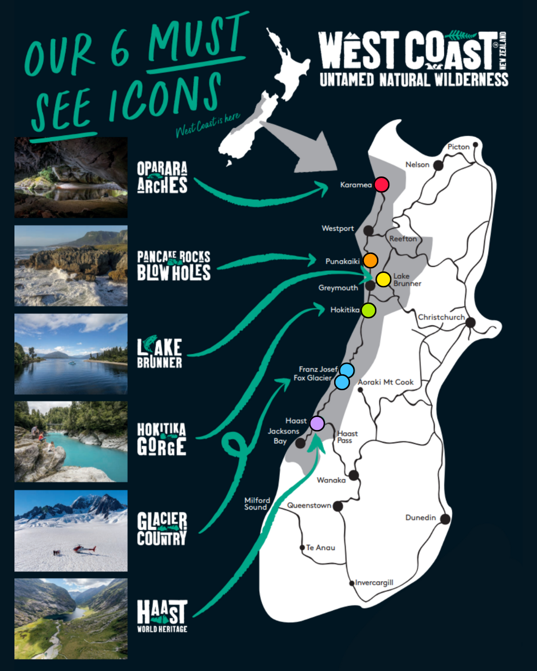 West Coast map with dots